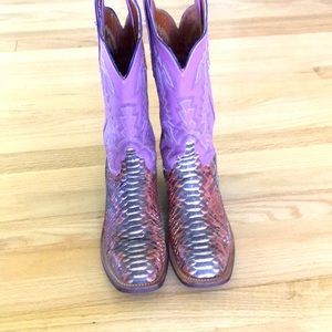 LUCCHESE Python/Lavender Top Cowboy Boots square